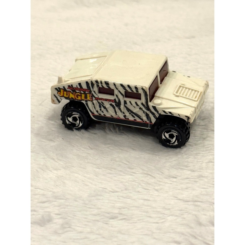 Hot Wheels 1991 Hummer Jungle Racer White Zebra Camo Diecast Toy Car Mattel
